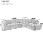 119'' Curved L-Shaped Sectional Sofa for Modern Living.