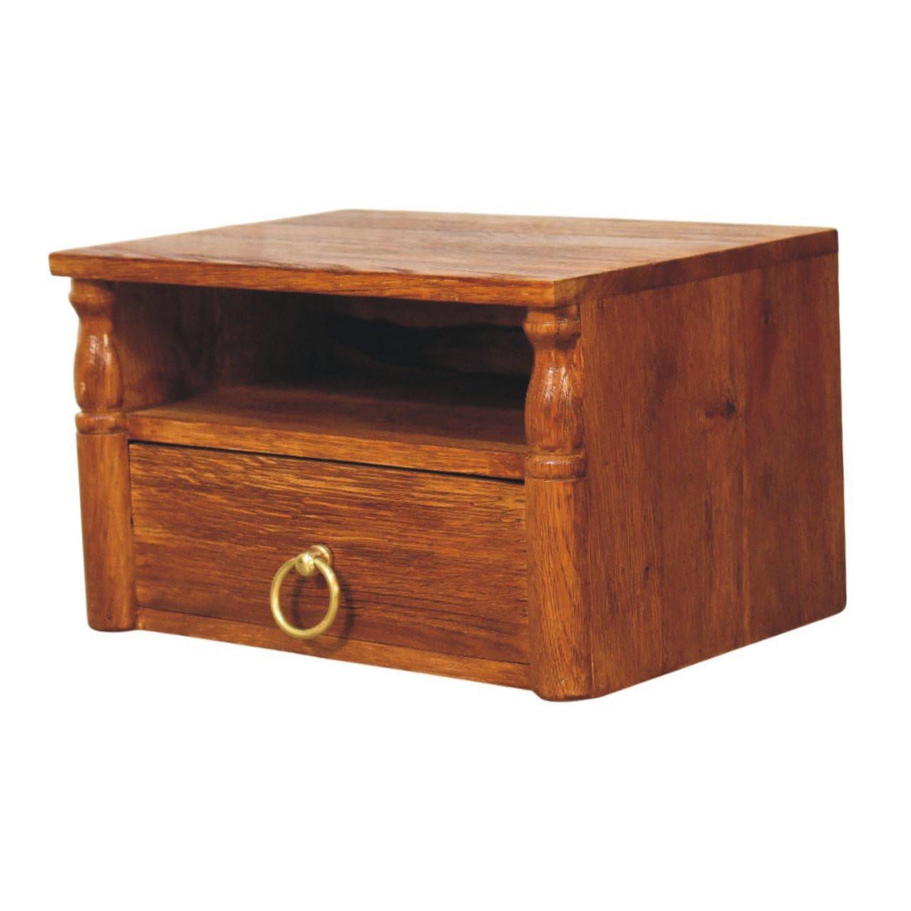 Artisan Furniture Solid Wood Turned Pillar Nightstand.