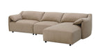 Veata Suede Sectional Sofa in Light Brown.