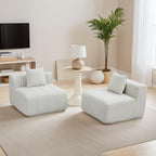 Chenille Sectional Sofa with Pillows for Living Room.