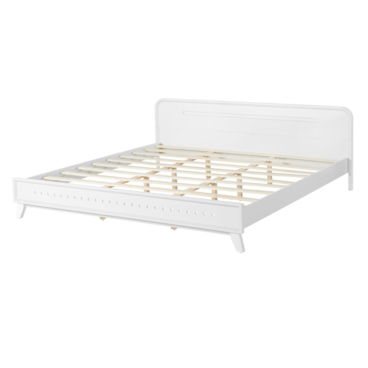 Pine Solid Wood King Size Bed - No Box Spring Needed.