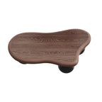 40 Inch Cloud Shaped Coffee Table - Walnut Top Black Legs.
