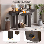 Rustic Console Table with Power Outlet and Hidden Drawer.