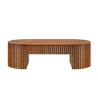 Oval Wood Coffee Table with Drawer for Living Room.