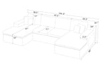 Coffee-Bean Like Upholstered Sectional Sofa for 4.