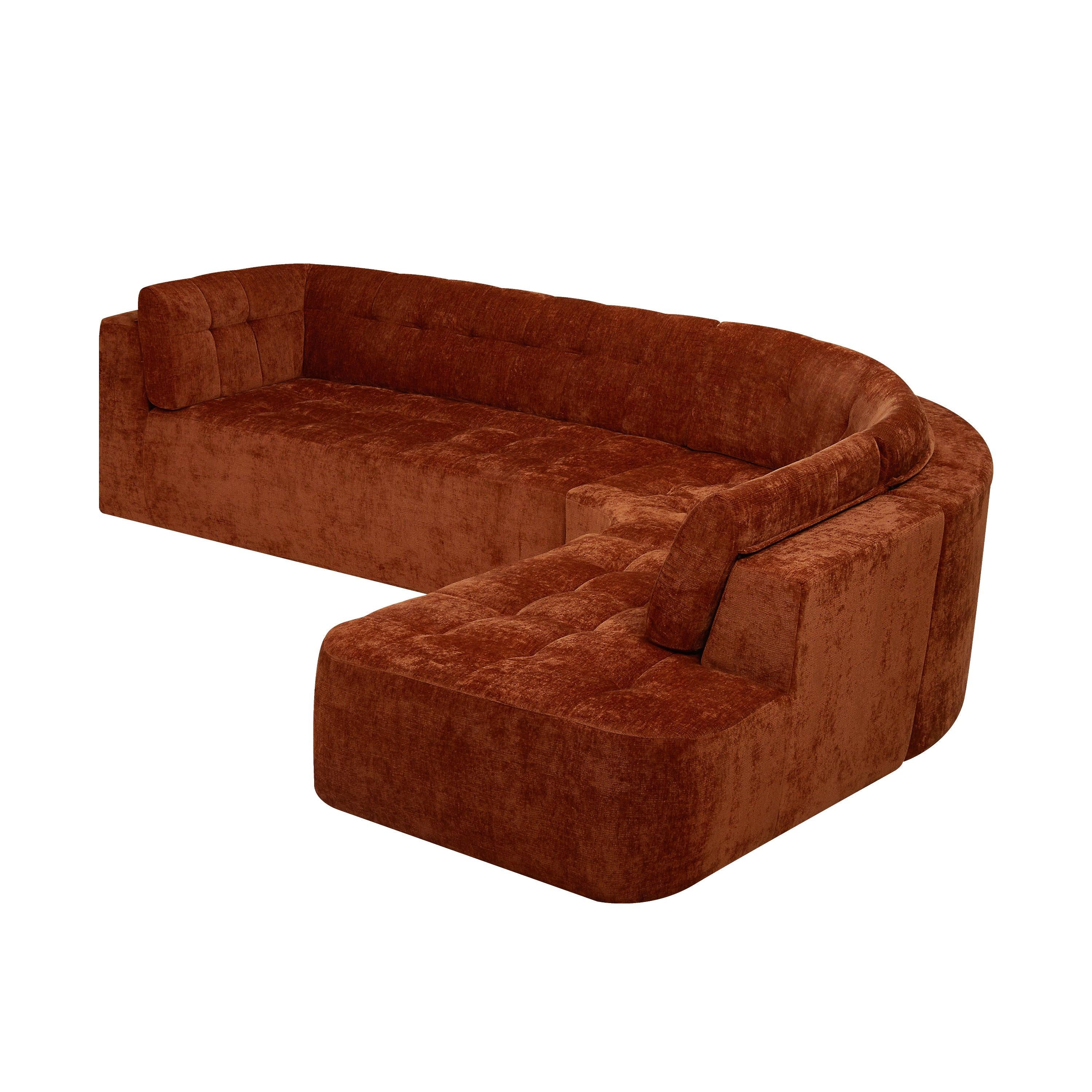 Curved L-Style Sectional Sofa for Modern Living Spaces.