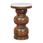 Solid Wood Marble Top Bulla Side Table for Modern Living.