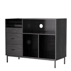 Eco-Friendly Record Player Stand - Black Vinyl Storage Cabinet.
