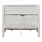 3pc King Size Bed Set with LED Nightstands - Light Grey.