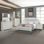 Modern Beige Storage Chest with 5 Drawers for Bedroom.
