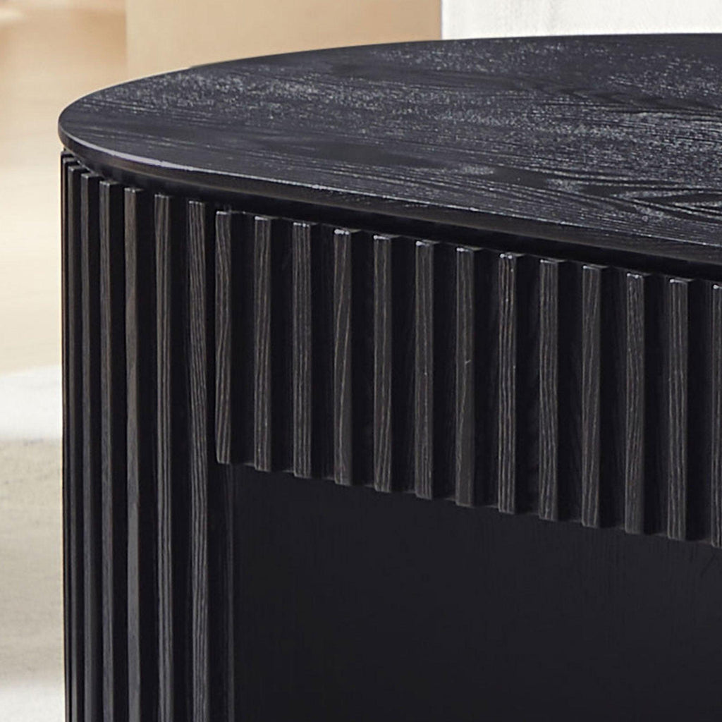 51.18'' Oval Coffee Table with Drawer for Modern Living Room.