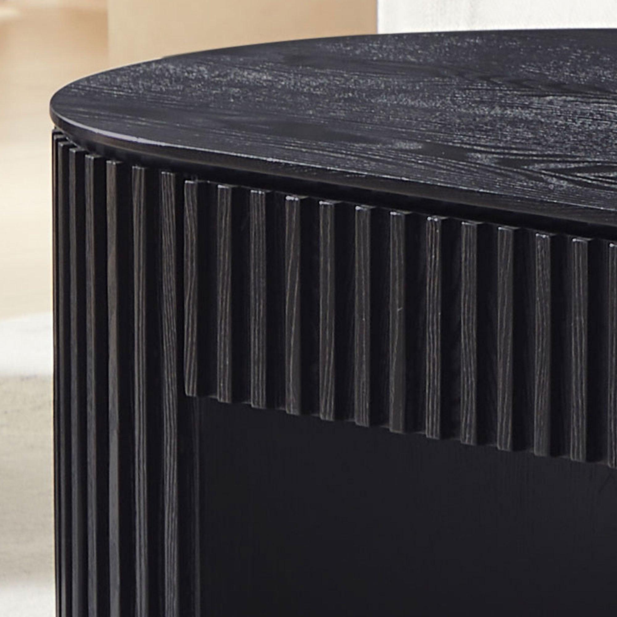 51.18'' Oval Coffee Table with Drawer for Modern Living Room.