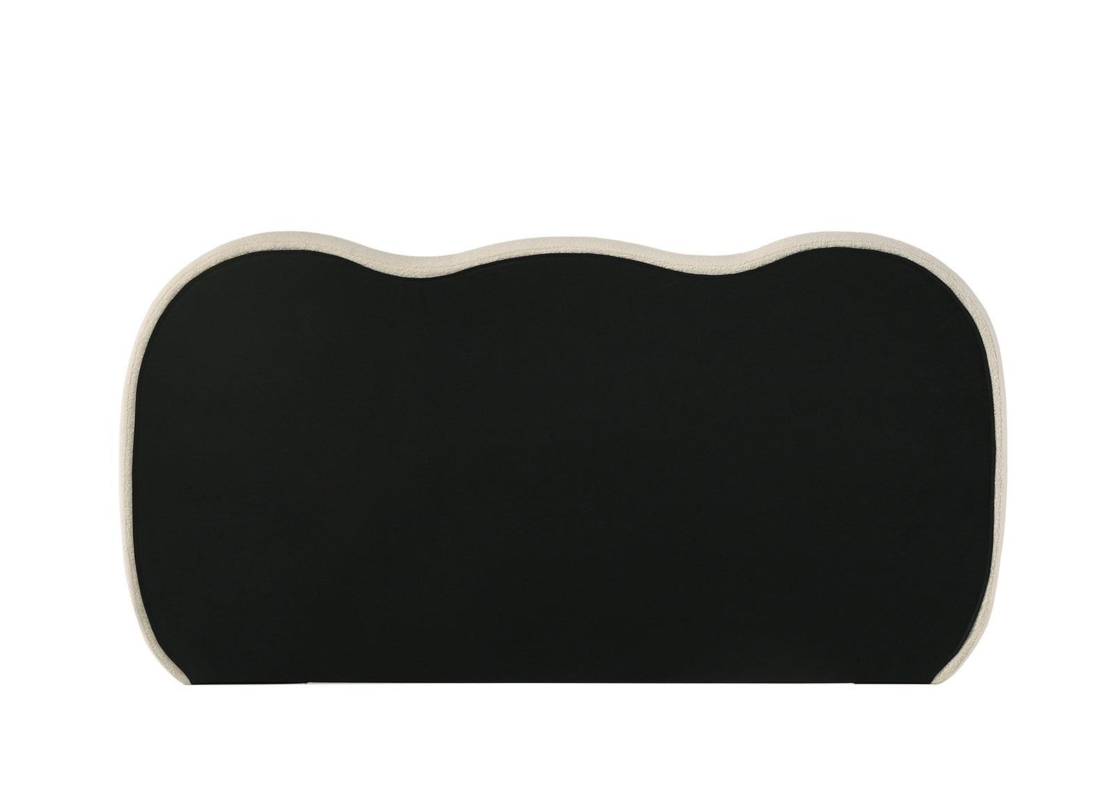 Queen Size Boucle Bed with Wood Feet.