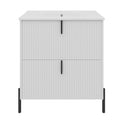 White Bathroom Vanity with Ceramic Sink - 30 Inch Design.