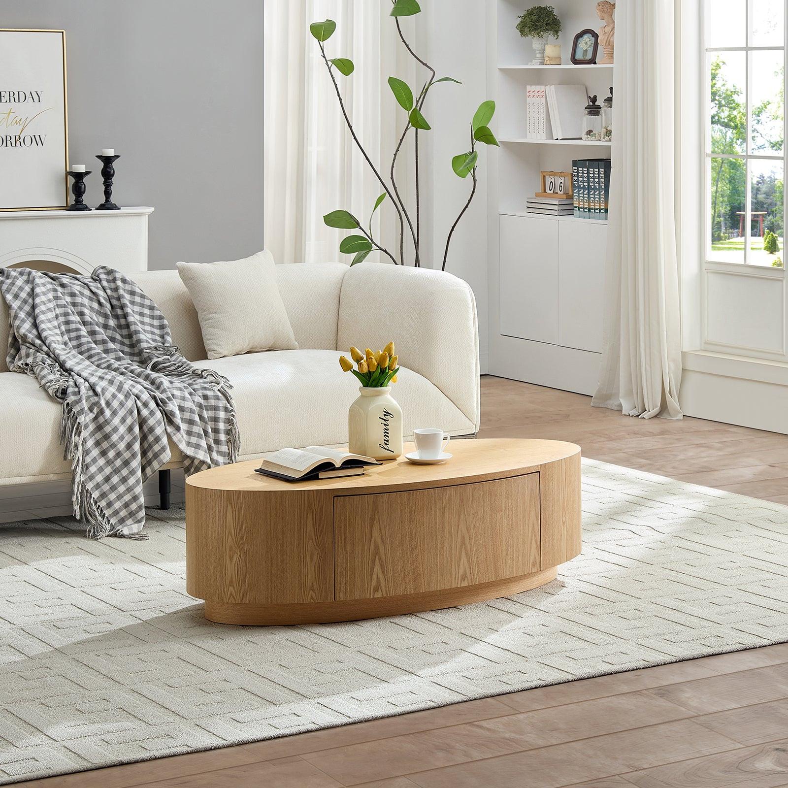 Modern Oval Coffee Table - Stylish Living Room Accent.