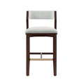 Patricia Wood Upholstered Barstool in White Glacier