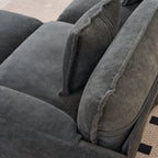Chenille Recliner Chair with Movable Ottoman for Comfort.