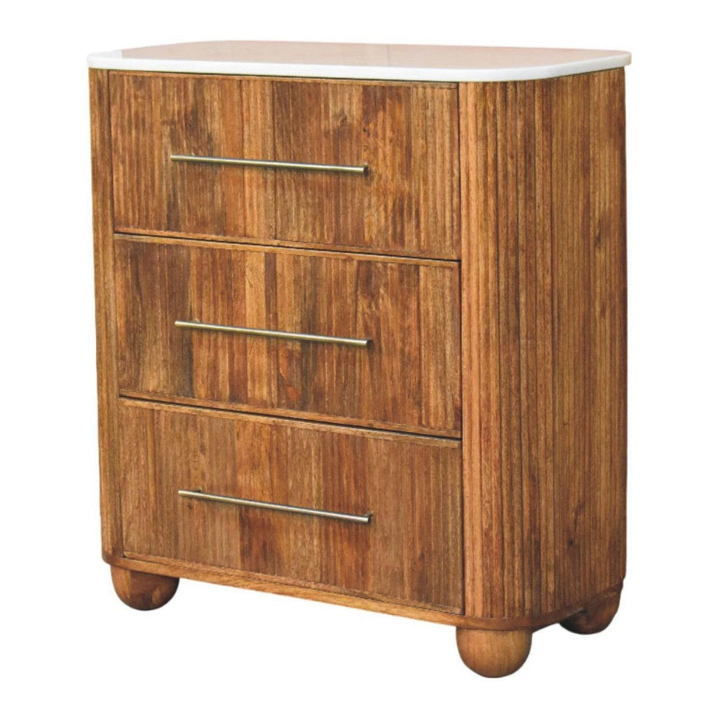 Solid Wood Marble Chest for Bedroom.