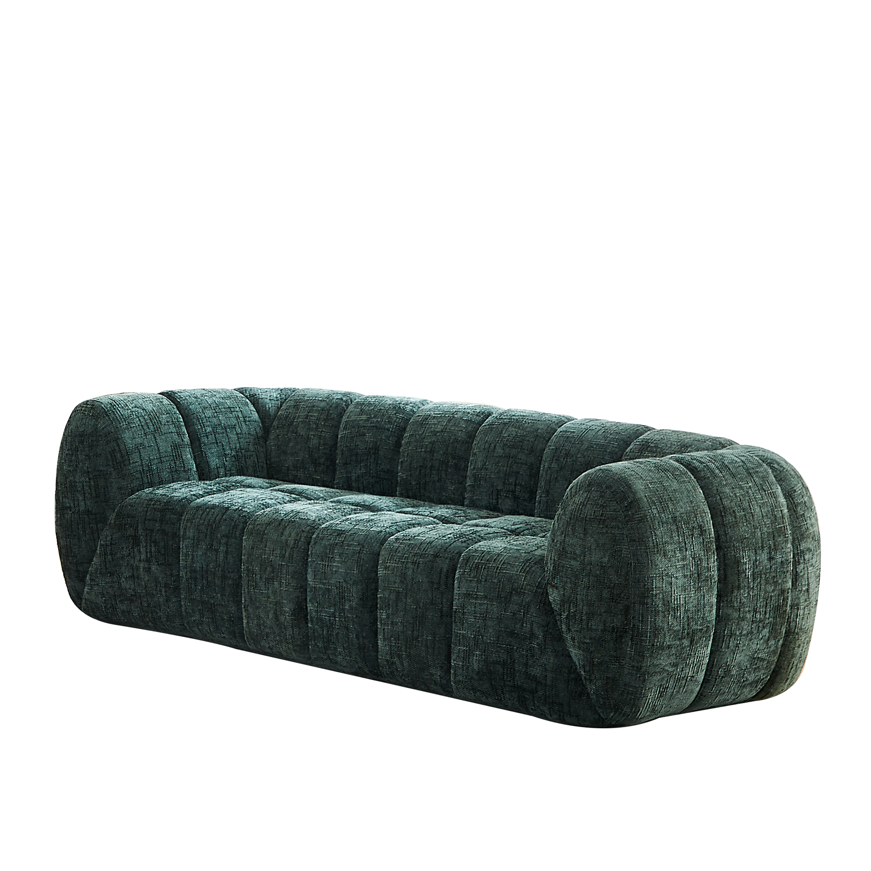 Chenille Foam Sofa - Modern Quilted Design for Comfort.