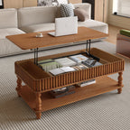 Vintage Brown Lift Top Coffee Table with Storage.