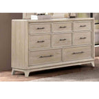 Oak Finish Rubberwood Dresser with 8 Drawers for Bedroom.