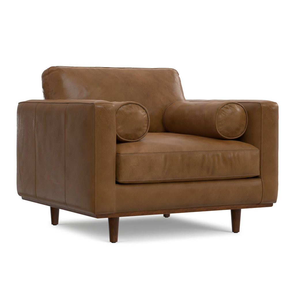 Morrison Mid-Century Modern Leather Arm Chair.