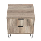 Dumbo 20' Fluted Nightstand in Rustic Gray (2-Drawer)