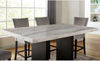 Genuine Marble Dining Table Counter Height Solid Wood Base.