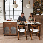 80-Inch Expandable Kitchen Island Dining Set with 4 Chairs.