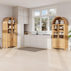 K&K Arched Kitchen Pantry Cabinet for Storage & Organization.