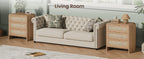 Rattan Nightstand with 3 Drawers for Modern Bedrooms.