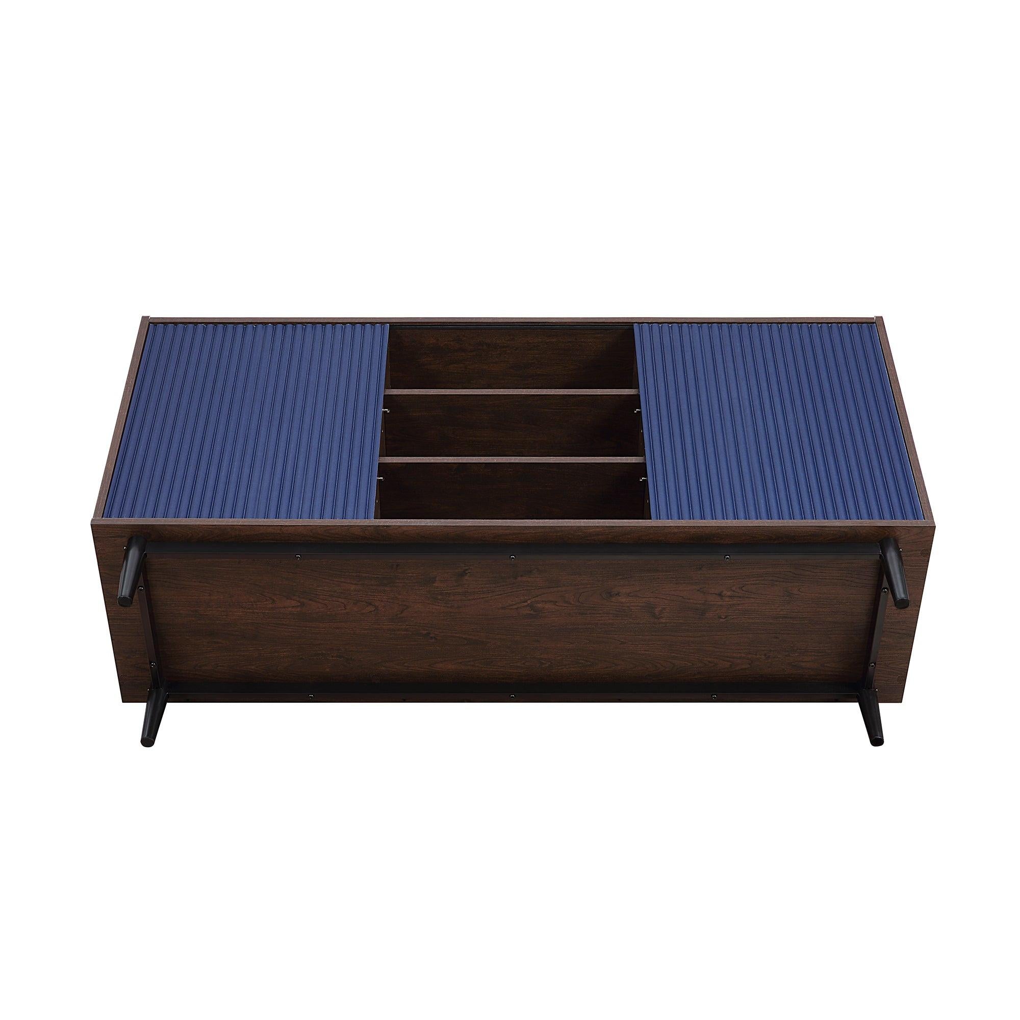 Duane 59' Fluted Sideboard in Navy Blue.