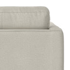 Top back view of Modern Armchair Cream White - Morrison Collection highlighting plush back cushion and smooth fabric finish.