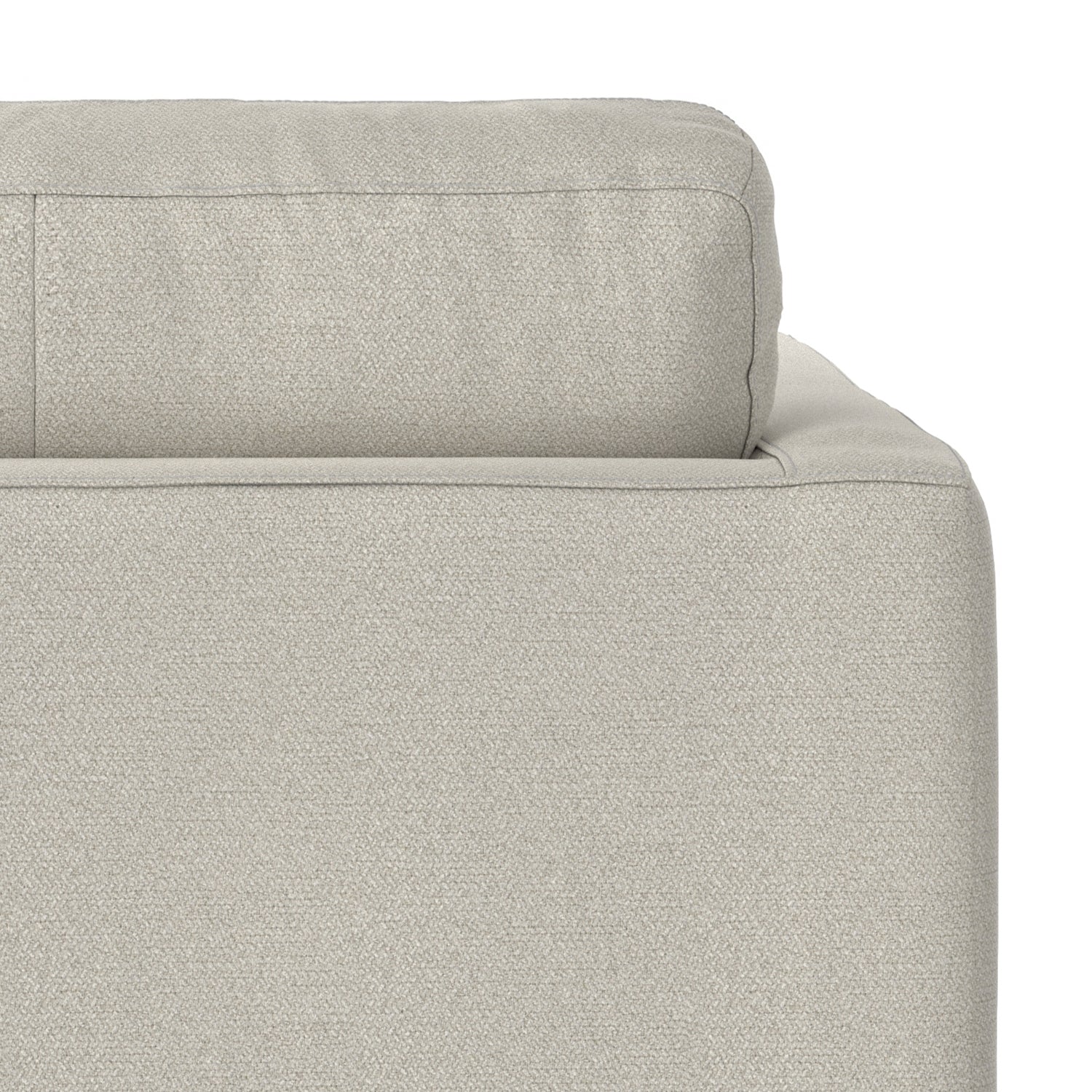 Top back view of Modern Armchair Cream White - Morrison Collection highlighting plush back cushion and smooth fabric finish.
