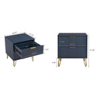 Dumbo 20' Fluted Nightstand in Midnight Blue (2-Drawer)
