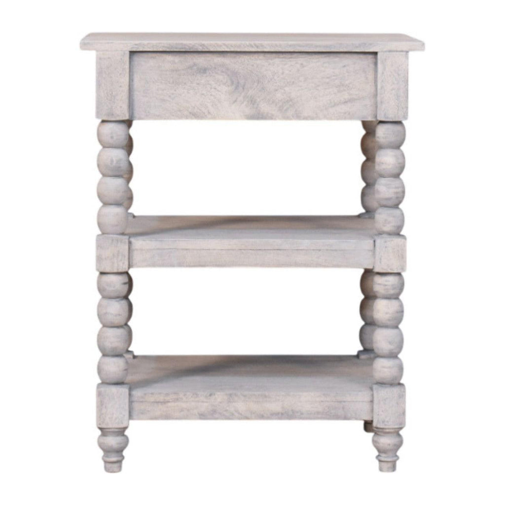 Solid Wood Barclay Side Table with Acid Wash Finish.