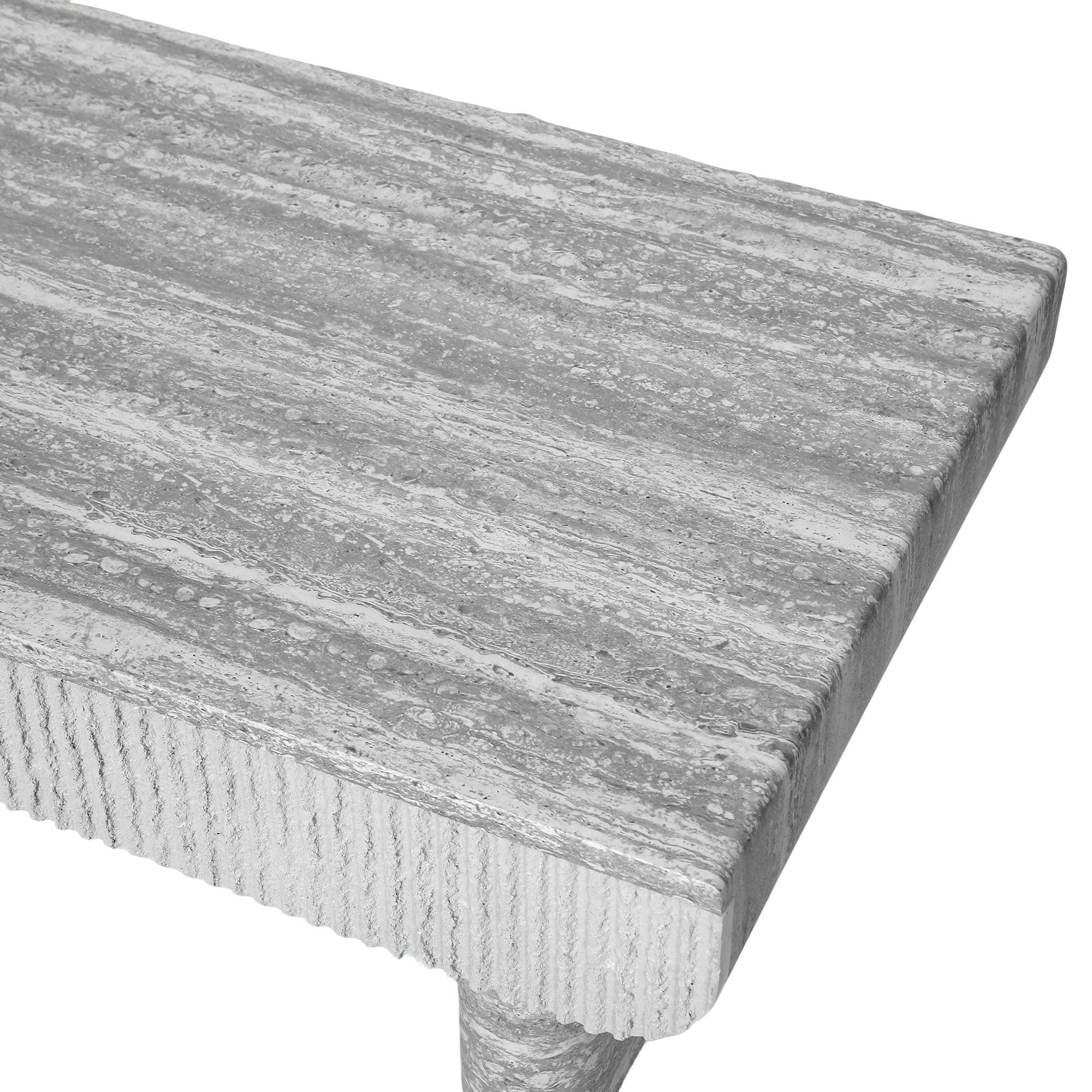 Mid Century Modern Coffee Table with Grey Wood Texture.