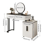 Modern Vanity Table with Glass Top and Storage Cabinet.