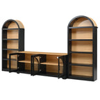 3-Piece Retro TV Stand Set with Bookshelf for Up to 70 TVs.