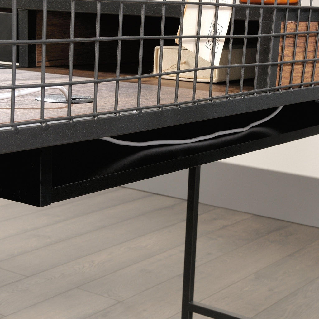 L-Shaped Desk, Brown finish.