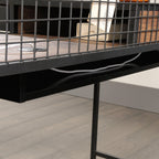 L-Shaped Desk, Brown finish.