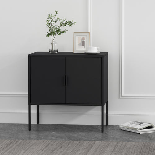 Ava 24' Metal Accent Cabinet in Black