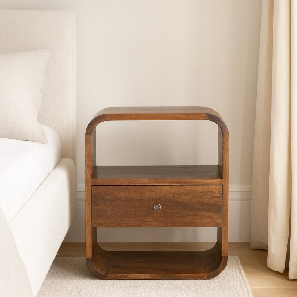 Chestnut Curved Edge nightstand