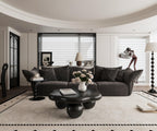 Black Cloud Shaped Coffee Table - Space Saving Design.