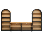 3-Piece Retro TV Stand Set with Bookshelf for Up to 70 TVs.