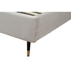 Crosby Upholstered Velvet King Bed in Greige