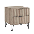 Dumbo 20' Fluted Nightstand in Rustic Gray (2-Drawer)