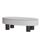 Oval Coffee Table with Storage and Faux Marble.