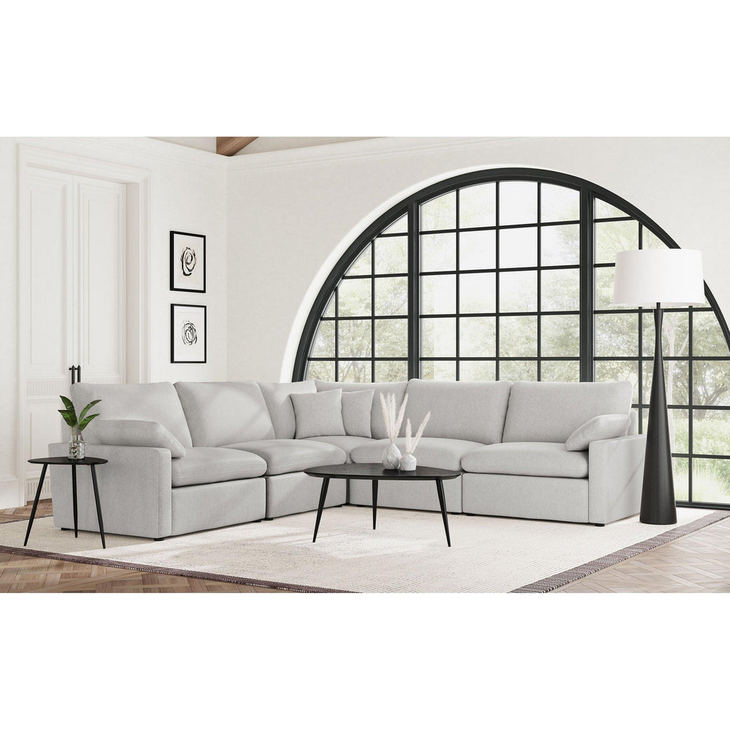 Hollander Grey 5-Piece Modular Power Reclining Sectional.