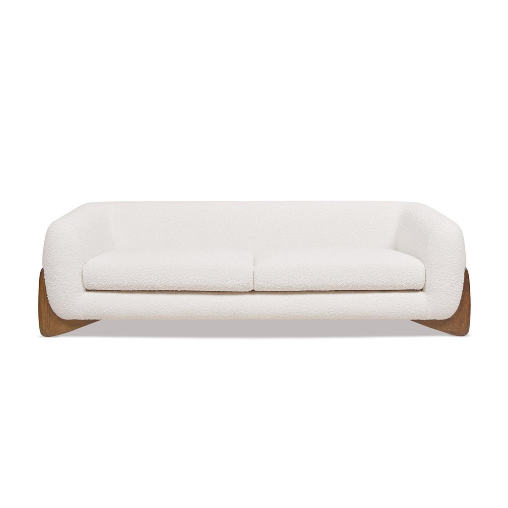 Alpine 90.5' Sherpa Sofa, Ivory White Boucle.